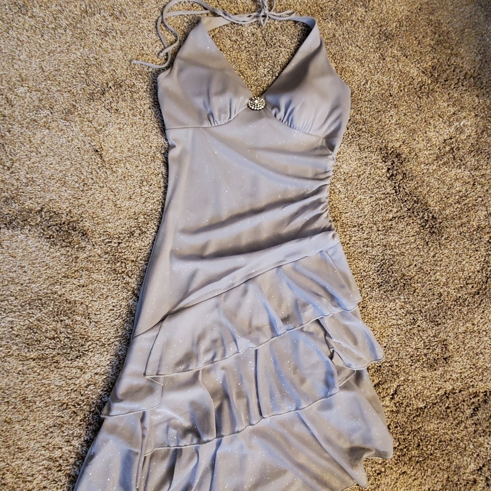Semi formal Sz small sparkly silver dress
